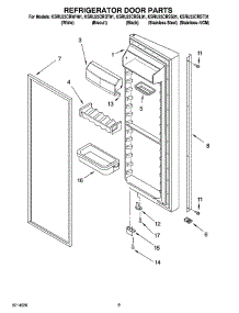 06 - Refrigerator Door Parts parts for Kitchenaid Refrigerator KSRU25CRSS01 from AppliancePartsPros.com