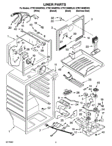 02 - Liner Parts parts for Kitchenaid Refrigerator KTRC19KMWH03 from AppliancePartsPros.com
