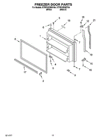 07 - Freezer Door Parts parts for Kitchenaid Refrigerator KTRP22EMWH04 from AppliancePartsPros.com