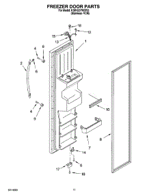 07 - Freezer Door Parts parts for Kitchenaid Refrigerator KSRX25FNST03 from AppliancePartsPros.com