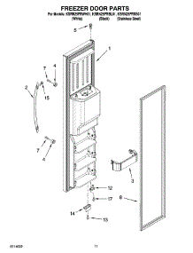 07 - Freezer Door Parts parts for Kitchenaid Refrigerator KSRN25FRWH01 from AppliancePartsPros.com