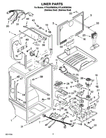 02 - Liner Parts parts for Kitchenaid Refrigerator KTRA22EMSS04 from AppliancePartsPros.com