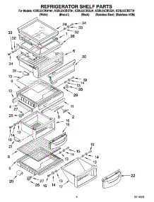 03 - Refrigerator Shelf Parts parts for Kitchenaid Refrigerator KSRU25CRST01 from AppliancePartsPros.com