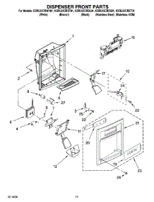 08 - Dispenser Front Parts parts for Kitchenaid Refrigerator KSRU25CRST01 from AppliancePartsPros.com