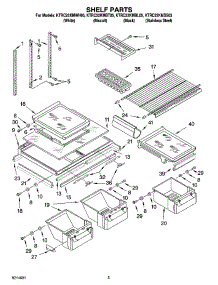 03 - Shelf Parts parts for Kitchenaid Refrigerator KTRC22KMWH05 from AppliancePartsPros.com