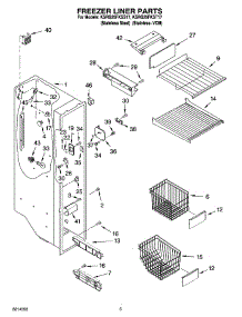04 - Freezer Liner Parts parts for Kitchenaid Refrigerator KSRG25FKST17 from AppliancePartsPros.com