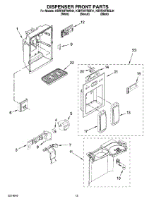 08 - Dispenser Front Parts parts for Kitchenaid Refrigerator KSRF25FRBT01 from AppliancePartsPros.com