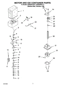 05 - Motor And Ice Container Parts parts for Kitchenaid Refrigerator KSRG25FKSS17 from AppliancePartsPros.com