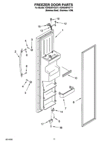 07 - Freezer Door Parts parts for Kitchenaid Refrigerator KSRG25FKSS17 from AppliancePartsPros.com