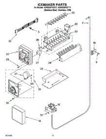 12 - Icemaker Parts, Optional Parts parts for Kitchenaid Refrigerator KSRG25FKSS17 from AppliancePartsPros.com