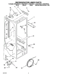 02 - Refrigerator Liner Parts parts for Kitchenaid Refrigerator KSRI22FNWH01 from AppliancePartsPros.com
