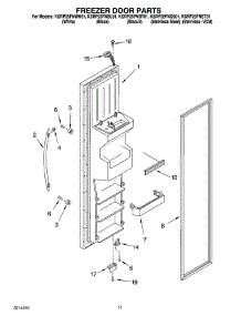 07 - Freezer Door Parts parts for Kitchenaid Refrigerator KSRP25FNST01 from AppliancePartsPros.com
