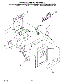 08 - Dispenser Front Parts parts for Kitchenaid Refrigerator KSRP25FNBT01 from AppliancePartsPros.com