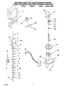 05 - Motor And Ice Container Parts parts for Kitchenaid Refrigerator KSRL25FRWH01 from AppliancePartsPros.com
