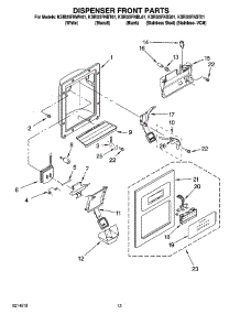08 - Dispenser Front Parts parts for Kitchenaid Refrigerator KSRI25FNBT01 from AppliancePartsPros.com
