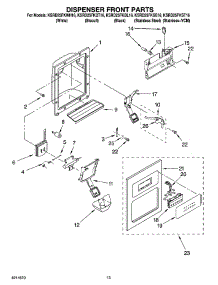 08 - Dispenser Front Parts parts for Kitchenaid Refrigerator KSRD25FKBT16 from AppliancePartsPros.com
