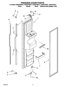 07 - Freezer Door Parts parts for Kitchenaid Refrigerator KSRI25FNWH01 from AppliancePartsPros.com