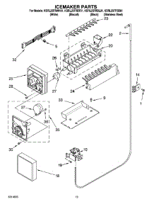 12 - Icemaker Parts, Optional Parts parts for Kitchenaid Refrigerator KSRL25FRSS01 from AppliancePartsPros.com