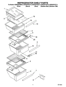 03 - Refrigerator Shelf Parts parts for Kitchenaid Refrigerator KSRD25FKWH16 from AppliancePartsPros.com