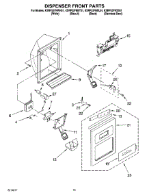 09 - Dispenser Front Parts parts for Kitchenaid Refrigerator KSRP22FNWH01 from AppliancePartsPros.com