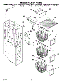 04 - Freezer Liner Parts parts for Kitchenaid Refrigerator KSRA25CNBT01 from AppliancePartsPros.com