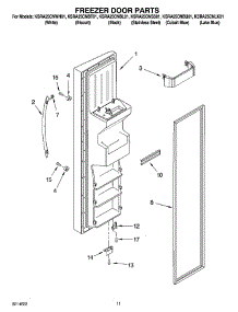 07 - Freezer Door Parts parts for Kitchenaid Refrigerator KSRA25CNBT01 from AppliancePartsPros.com