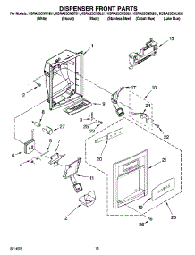 08 - Dispenser Front Parts parts for Kitchenaid Refrigerator KSRA25CNBT01 from AppliancePartsPros.com