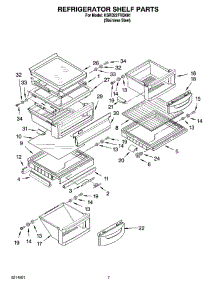 05 - Refrigerator Shelf Parts parts for Kitchenaid Refrigerator KSRB22FRBX01 from AppliancePartsPros.com