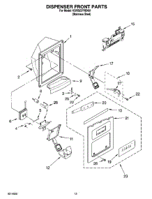 08 - Dispenser Front Parts parts for Kitchenaid Refrigerator KSRB25FRBX01 from AppliancePartsPros.com