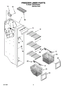 06 - Freezer Liner Parts parts for Kitchenaid Refrigerator KSRA22KNSS01 from AppliancePartsPros.com