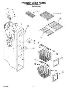 04 - Freezer Liner Parts parts for Kitchenaid Refrigerator KSRA25KNSS01 from AppliancePartsPros.com
