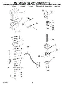 05 - Motor And Ice Container Parts parts for Kitchenaid Refrigerator KSRA25CNBU01 from AppliancePartsPros.com