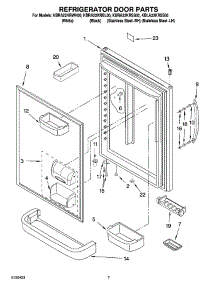 05 - Refrigerator Door Parts parts for Kitchenaid Refrigerator KBLA22KRSS00 from AppliancePartsPros.com