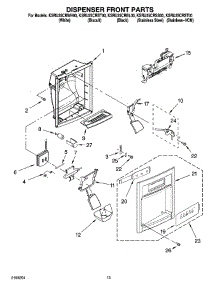 08 - Dispenser Front Parts parts for Kitchenaid Refrigerator KSRU25CRSS00 from AppliancePartsPros.com