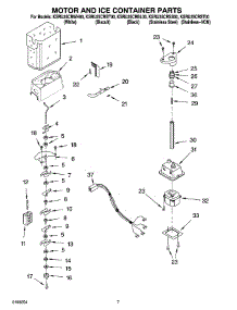 05 - Motor And Ice Container Parts parts for Kitchenaid Refrigerator KSRU25CRWH00 from AppliancePartsPros.com