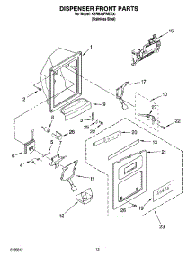 08 - Dispenser Front Parts parts for Kitchenaid Refrigerator KSRB25FRBX00 from AppliancePartsPros.com