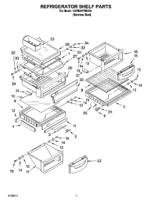 05 - Refrigerator Shelf Parts parts for Kitchenaid Refrigerator KSRB22FRBX00 from AppliancePartsPros.com