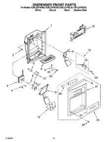 08 - Dispenser Front Parts parts for Kitchenaid Refrigerator KSRL25FRWH00 from AppliancePartsPros.com