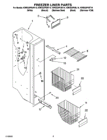 04 - Freezer Liner Parts parts for Kitchenaid Refrigerator KSRD22FKBL15 from AppliancePartsPros.com