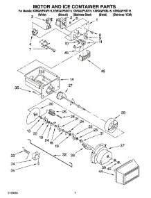 05 - Motor And Ice Container Parts parts for Kitchenaid Refrigerator KSRD22FKSS15 from AppliancePartsPros.com