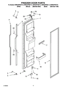 07 - Freezer Door Parts parts for Kitchenaid Refrigerator KSRD22FKSS15 from AppliancePartsPros.com