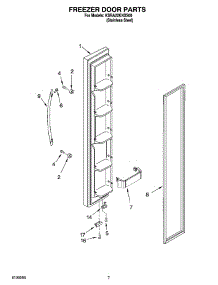 05 - Freezer Door Parts parts for Kitchenaid Refrigerator KSRA22KNSS00 from AppliancePartsPros.com