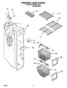 04 - Freezer Liner Parts parts for Kitchenaid Refrigerator KSRA25KNSS00 from AppliancePartsPros.com