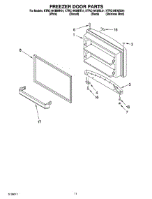 06 - Freezer Door Parts, Optional Parts parts for Kitchenaid Refrigerator KTRC19KMBL01 from AppliancePartsPros.com