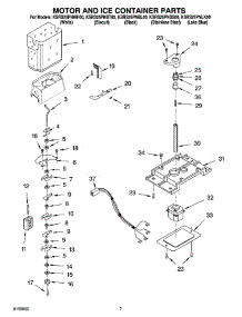 05 - Motor And Ice Container Parts parts for Kitchenaid Refrigerator KSRS25PNBL00 from AppliancePartsPros.com