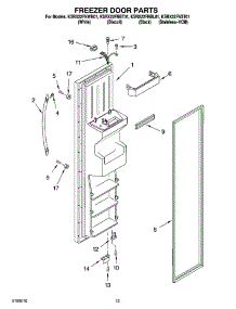 08 - Freezer Door Parts parts for Kitchenaid Refrigerator KSRX22FNBL01 from AppliancePartsPros.com