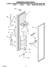 07 - Freezer Door Parts parts for Kitchenaid Refrigerator KSRJ22CNST00 from AppliancePartsPros.com