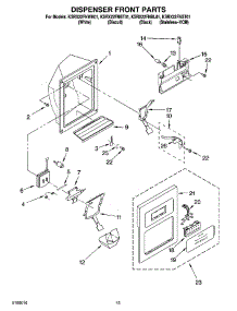 09 - Dispenser Front Parts parts for Kitchenaid Refrigerator KSRX22FNBT01 from AppliancePartsPros.com