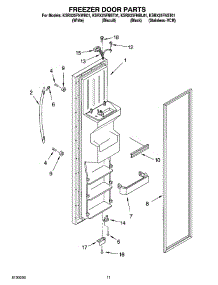07 - Freezer Door Parts parts for Kitchenaid Refrigerator KSRX25FNBT01 from AppliancePartsPros.com