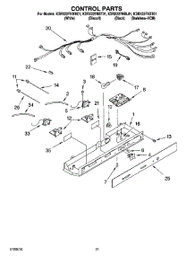 12 - Control Parts, Parts Not Illustrated parts for Kitchenaid Refrigerator KSRX22FNST01 from AppliancePartsPros.com